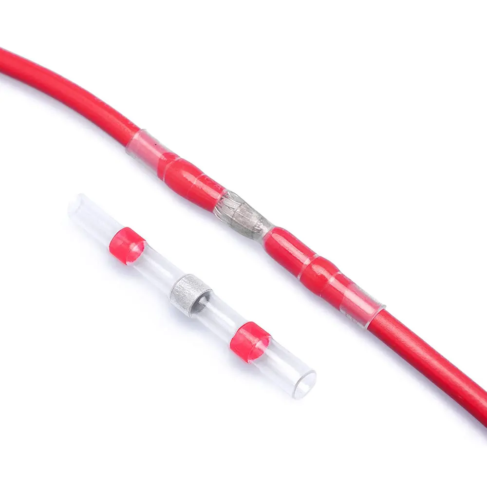 50pcs Practical Electrical Waterproof Seal Heat Shrink Butt Terminals Solder Sleeve Wire Connectors Replacement Car Accessories