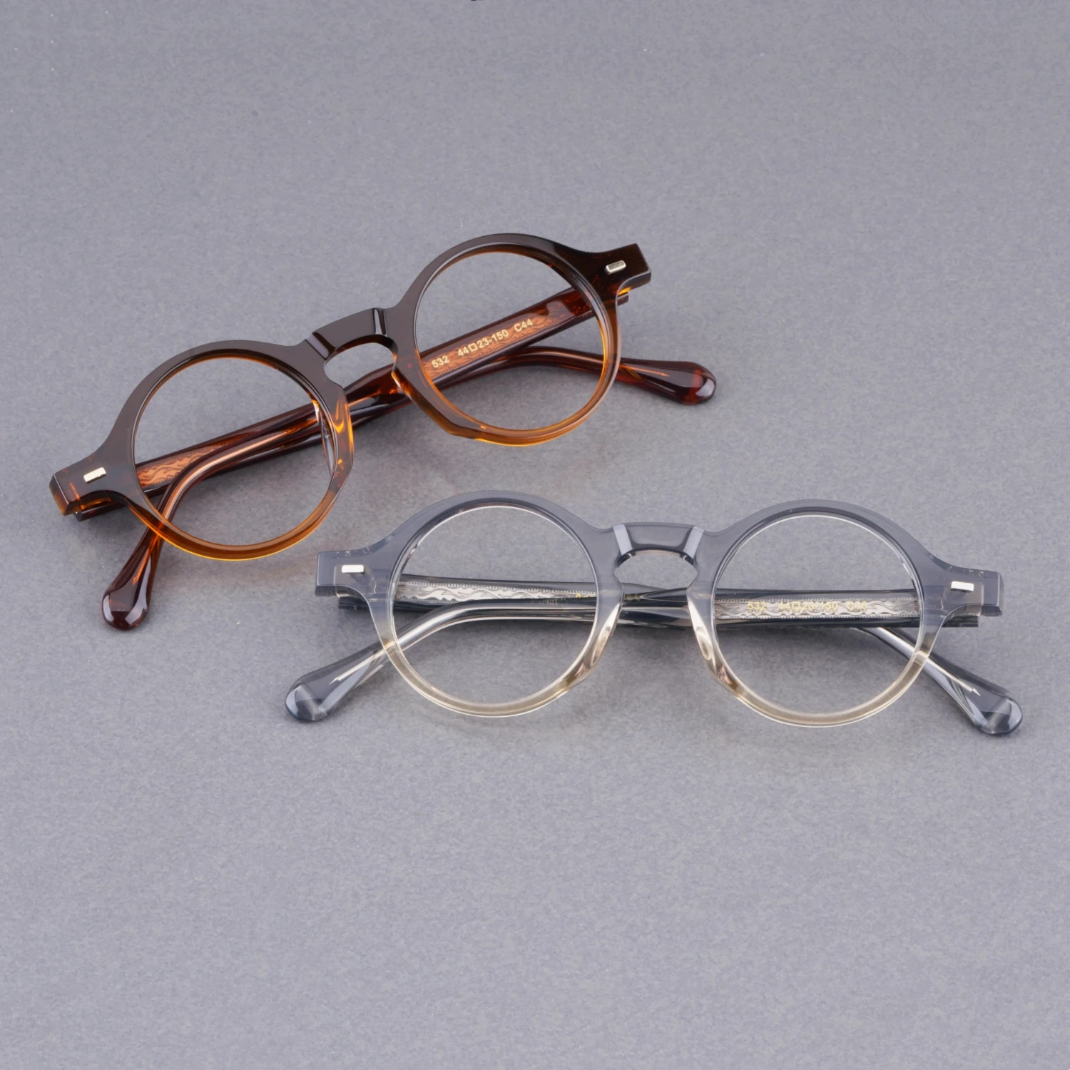 

2023 Luxury Vintage Fashion Solid Acetate Frame 532 Retro Round Design Myopia Eyeglass Japan Handcrafted Women Men High Quality