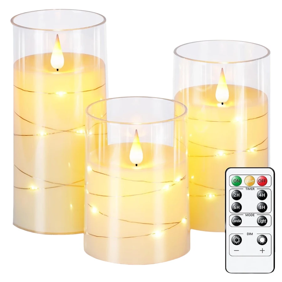 Eywamage - Velas De Columna, Delgadas, Sin Llama, En