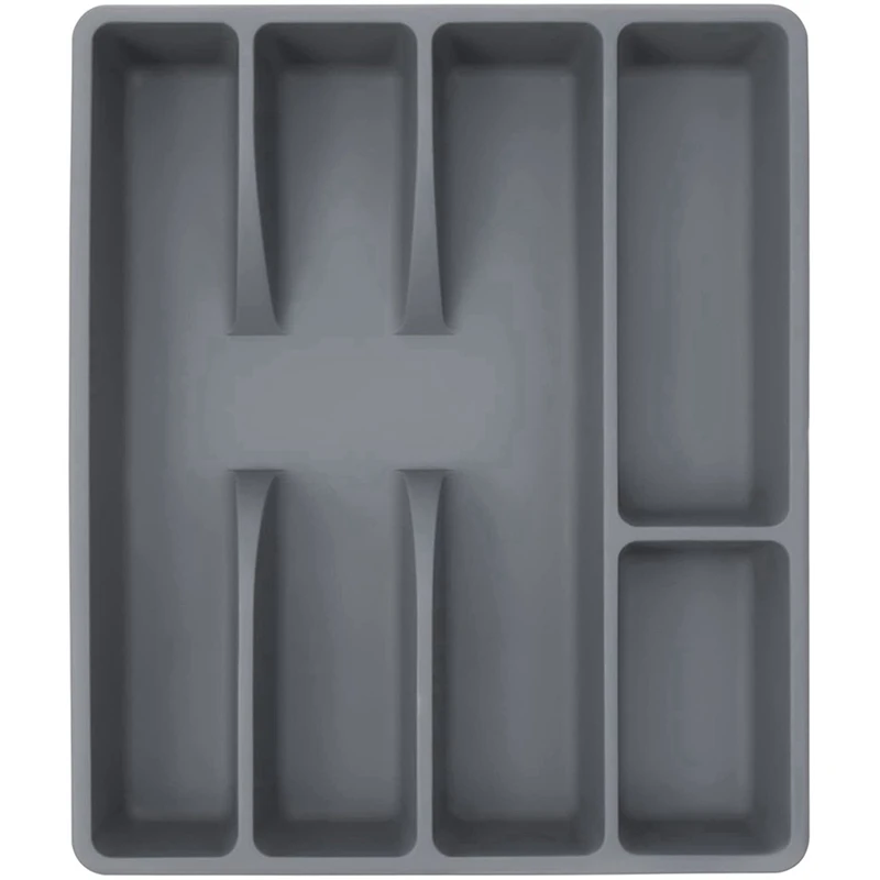 Storage Rack Organizer Box Utensil Organizer Cutlery Organizer Tray Plastic Flatware Organizers 6