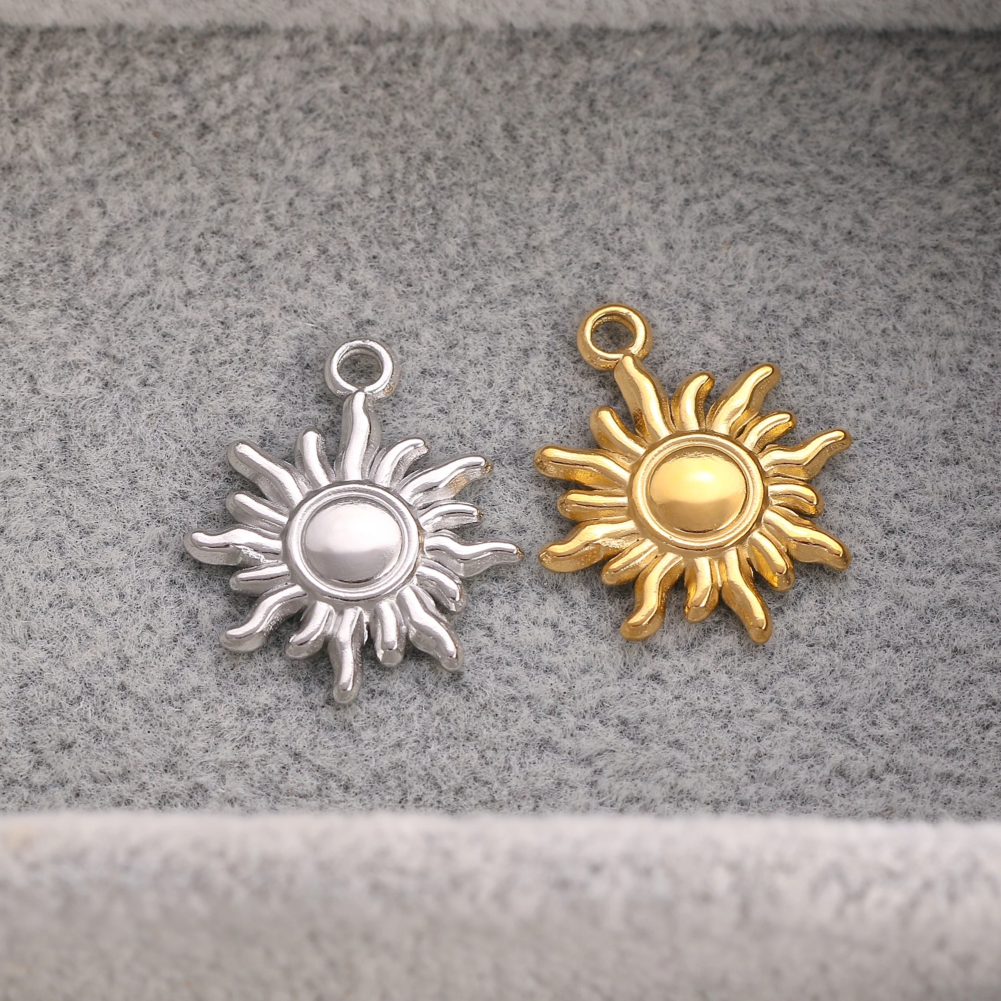 3 Stück Großhandel Edelstahl Guss Sonne Mond Stern Charms Sternenlicht Anhänger DIY Halskette Armband Ohrringe Schmuck Zubehör – Detail 13