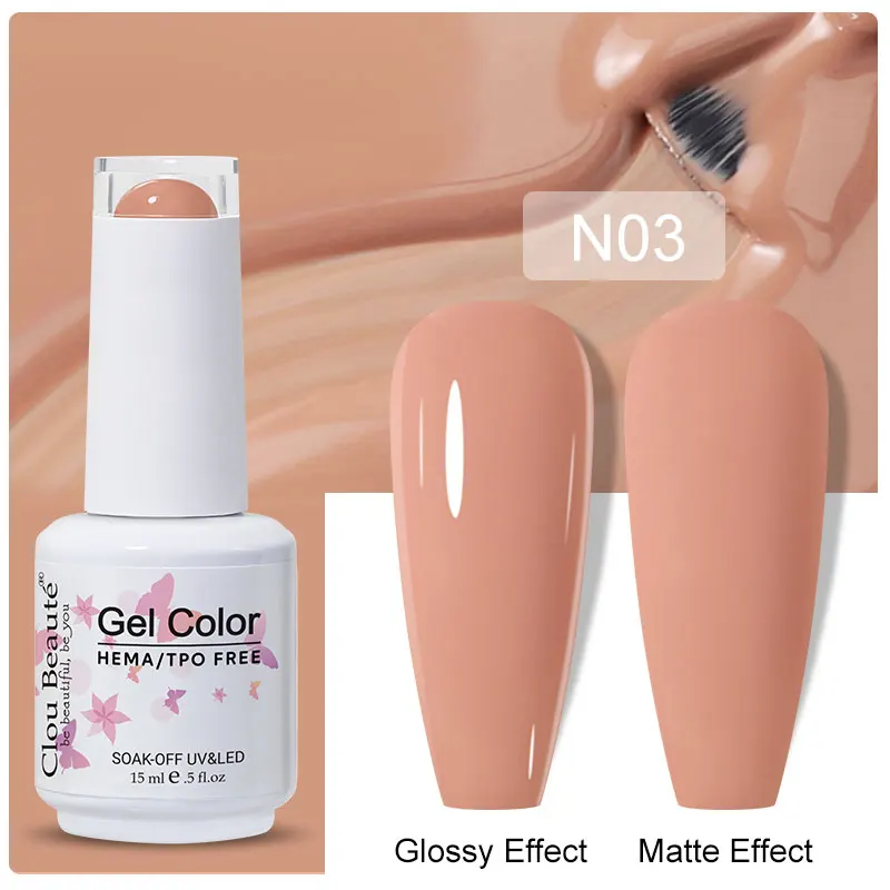 Clou Beaute 15ml Black Red Semi-Permanent Gel Nail Polish