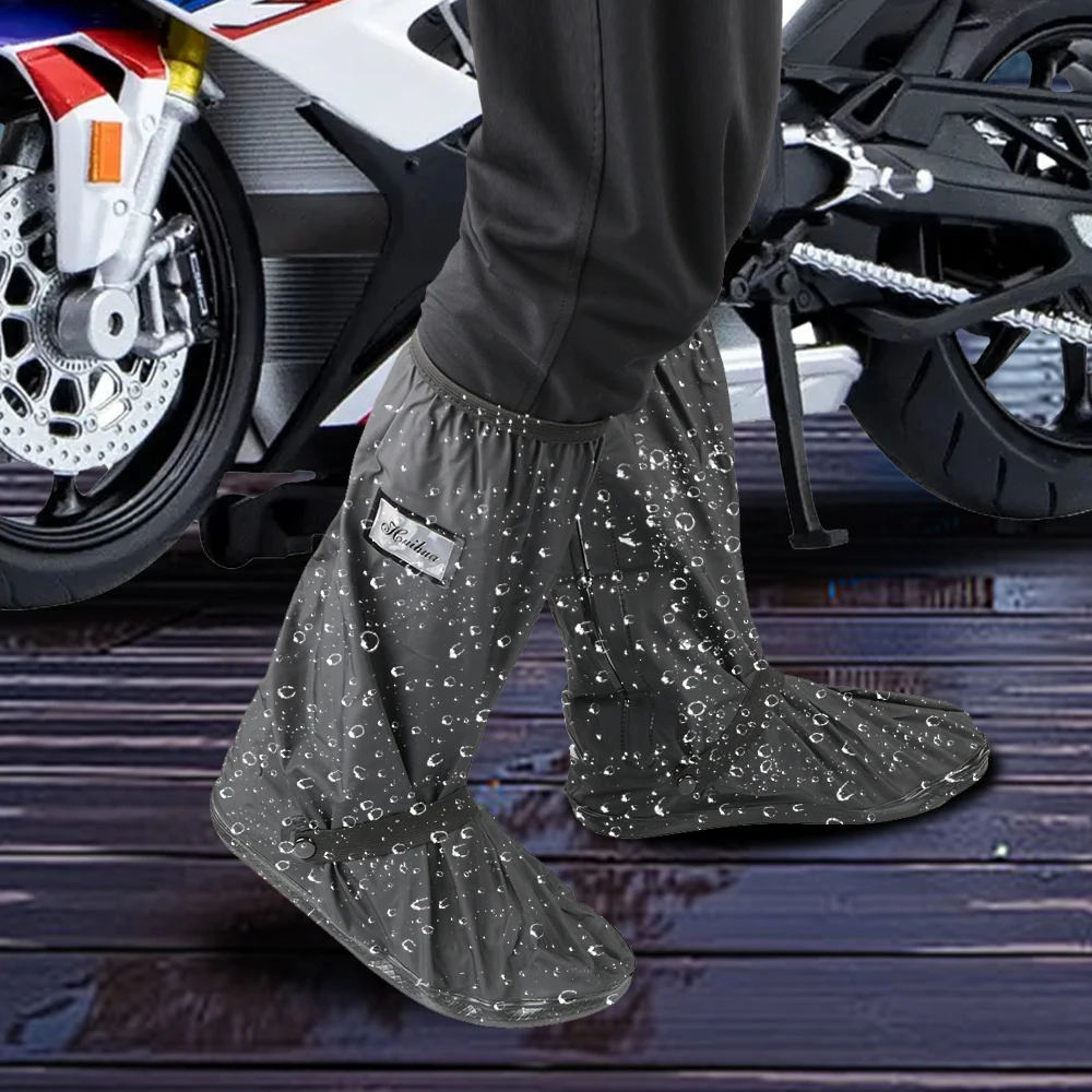 Non-Slip Boot Covers Reusable 1 pair Unisex Shoes Protectors for Rainy Snowy Day Motorcycle Scooter Bike Rain Shoes Cover