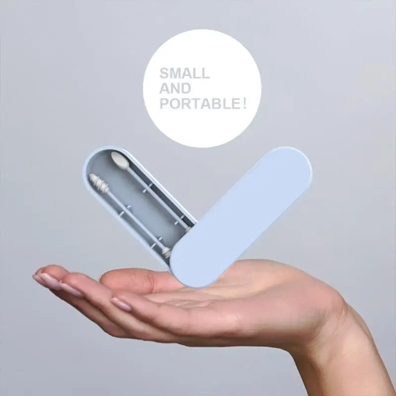 2 Pezzi Tamponi Di Cotone Riutilizzabili Silicone Ear Pick Spiral Cleaner Tool Tampone Di Silicone Portatile Bastoncini Puliti Buds Lip Eyeliner Makeu