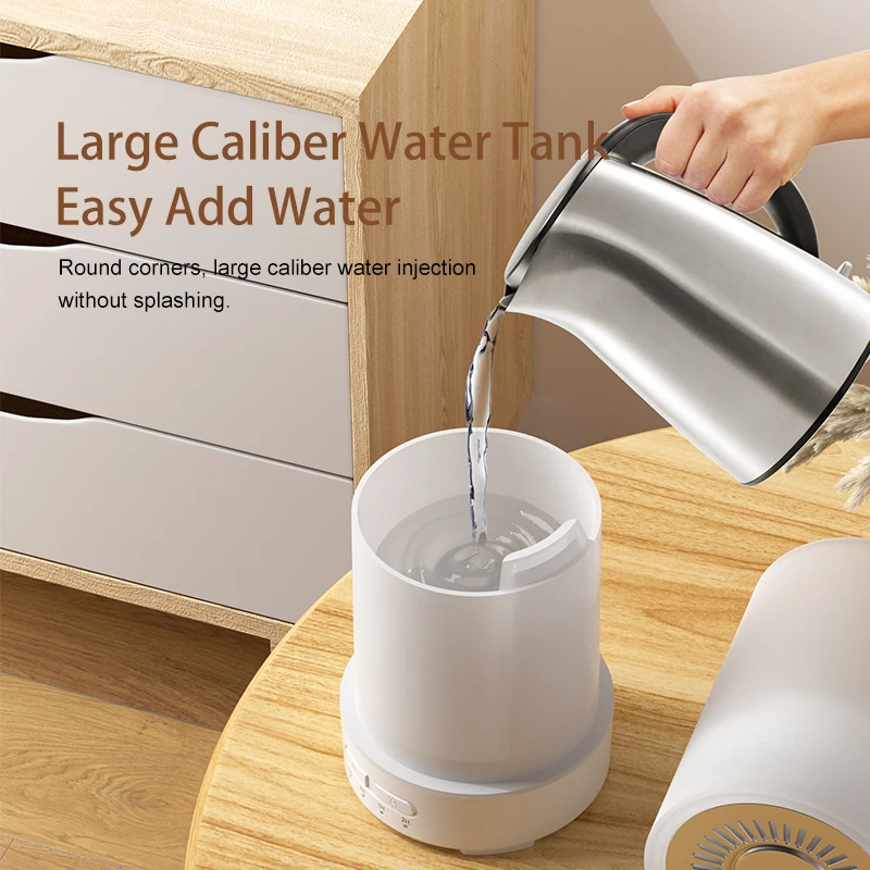 150ML Ultrasonic Wood Grain Essential Humidifier Air Humidifier for Bedroom Office Home 7 Color LED Light Aromatherapy Diffuser 4