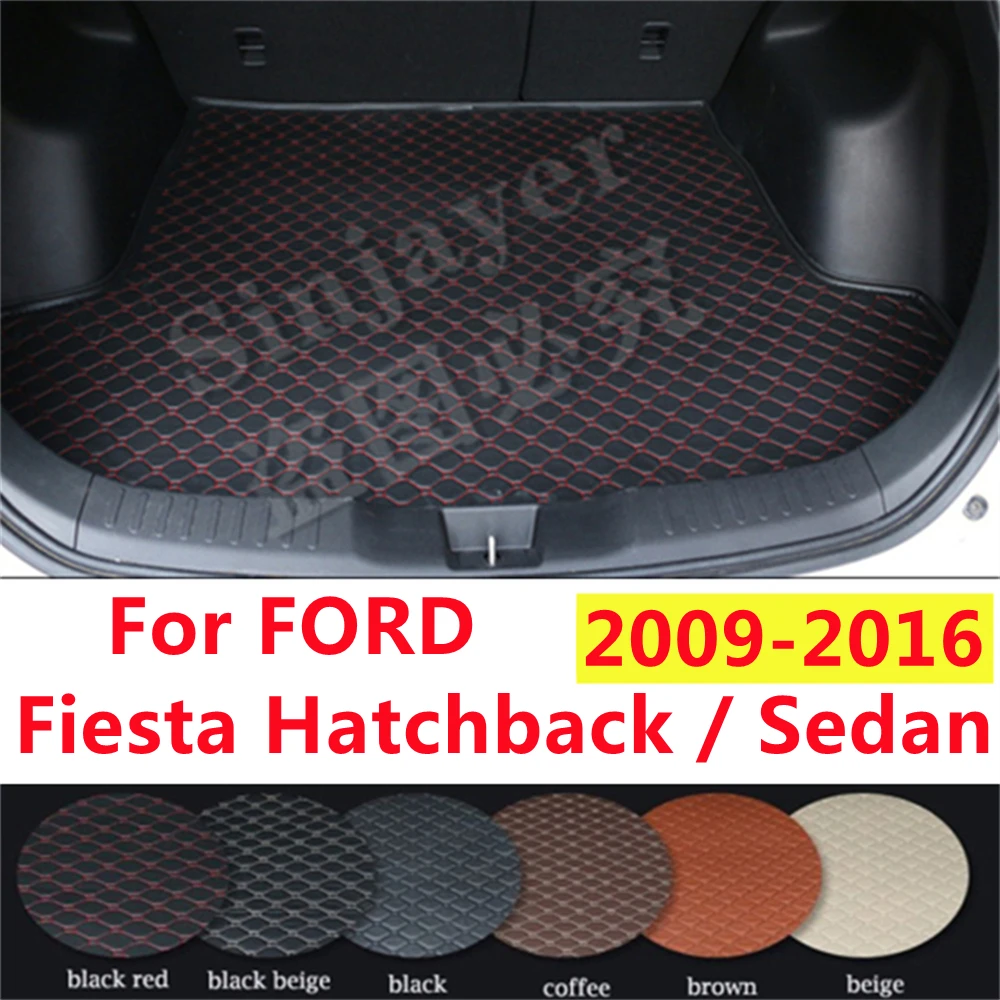 

SJ автомобильный коврик для багажника на заказ подходит для FORD Fiesta 2016 2015 2014 2013 2012 2011 10 2009 авто задний поднос для ботинок грузовой ковёр протектор