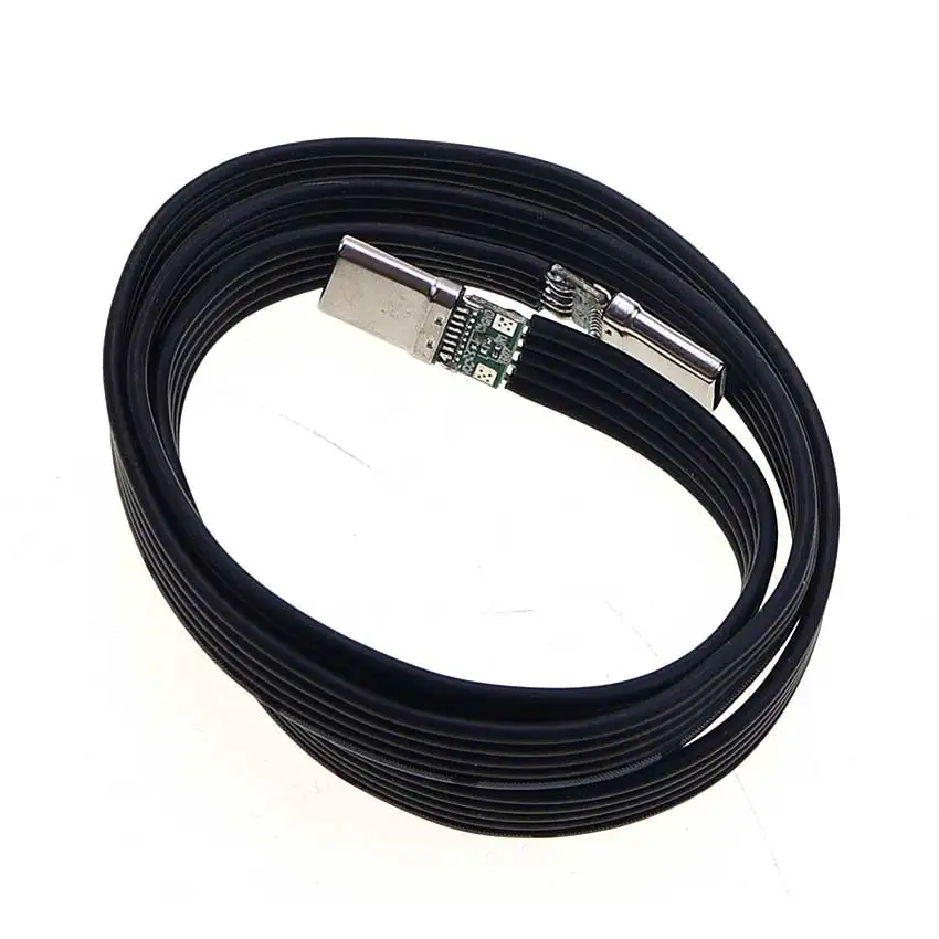 JCD USB-C 소프트 플랫 실리콘 코드 남성-남성 / 남성-여성 어댑터 타입-C 데이터 고속 충전 케이블 휴대폰 태블릿용