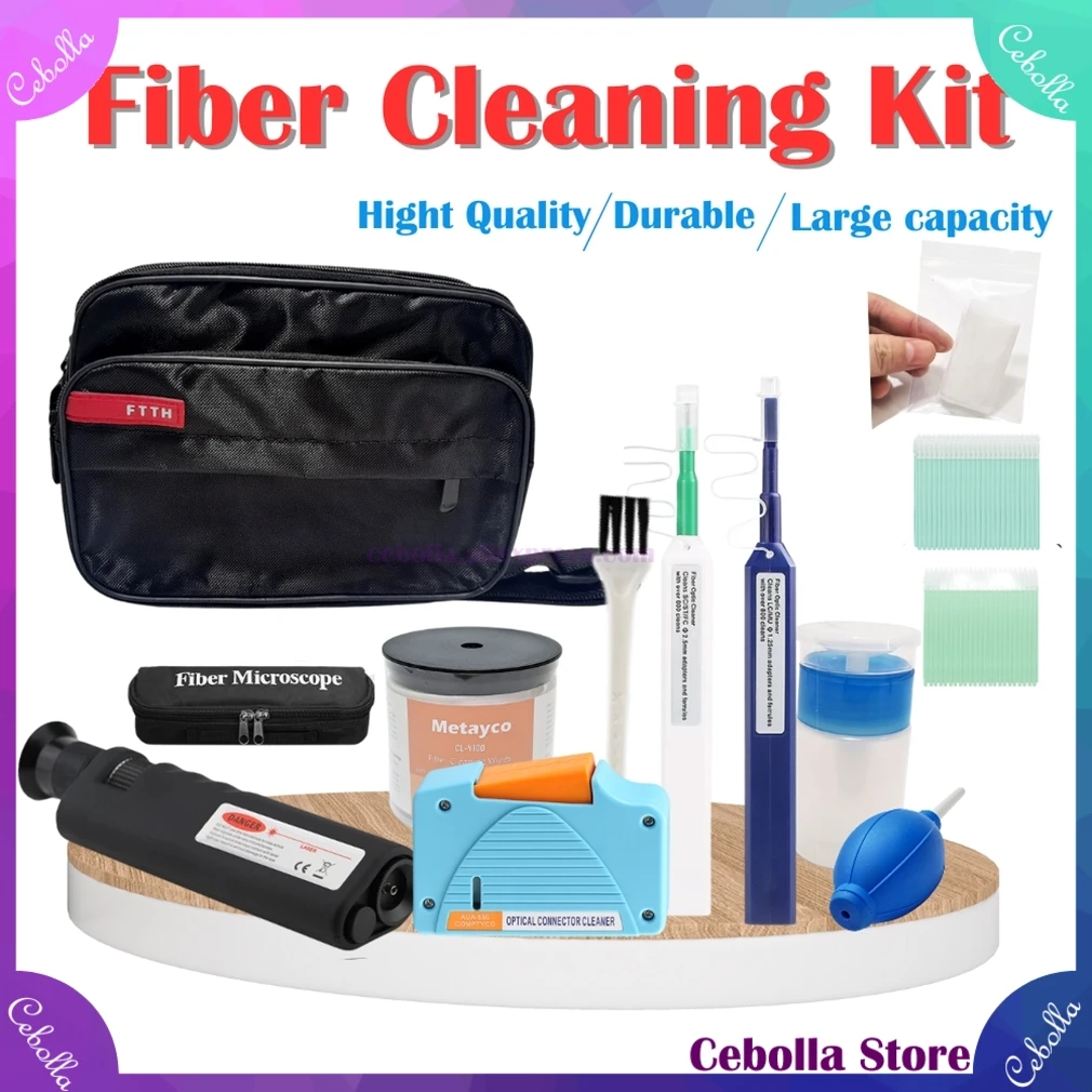 

Fiber Optic Cleaning Kit Fiber Cleaning Cassette for FC SC ST LC MU Connectors Fiber Cleaning Tool Fiber Microscope 400 Times