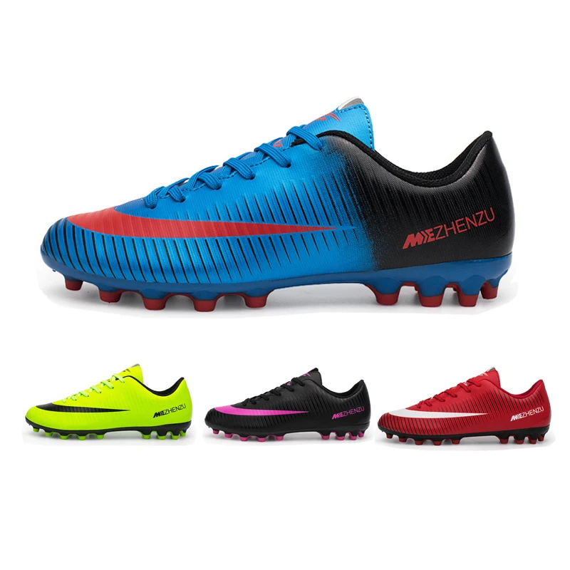 2022 Men Soocer Shoes AG Boys Girls Students Long Spikes Outdoor Grass Training Match Sports Football Boots Women Size 34-44