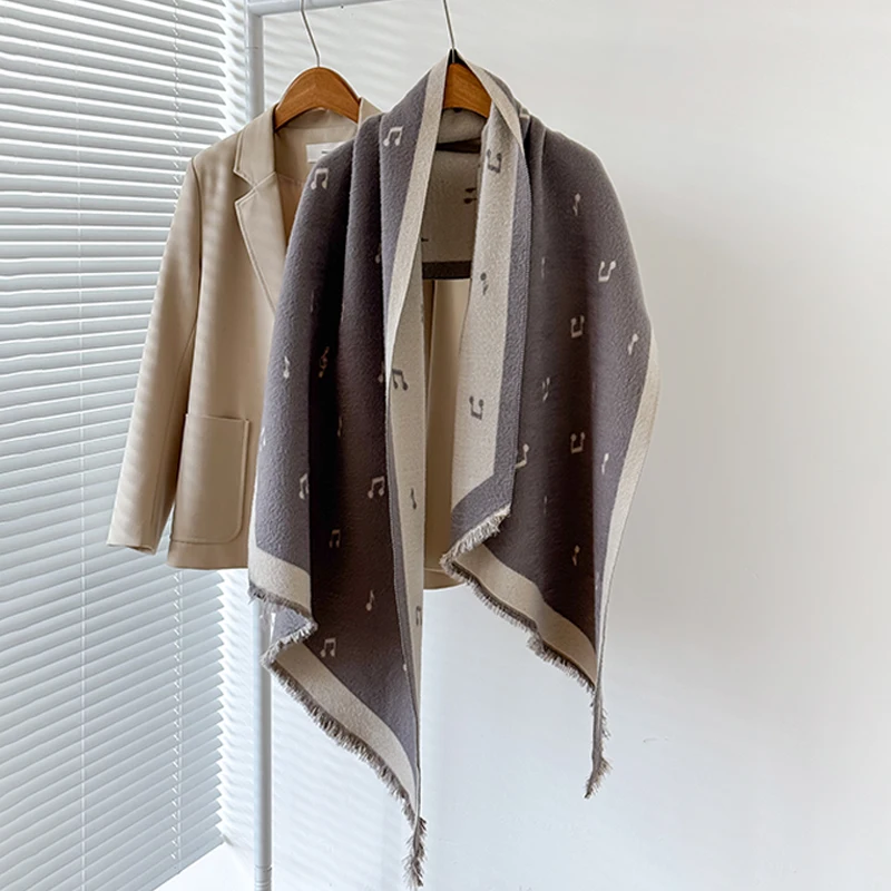 2025 Women's Luxury Cashmere Winter Shawl - Cute Allover Print Tasseled Pashmina Wrap Bandana