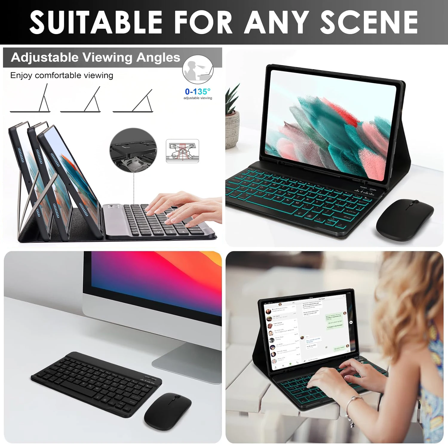 Versatile Keyboard Case for Samsung Galaxy Tab A8 10.5 Inch