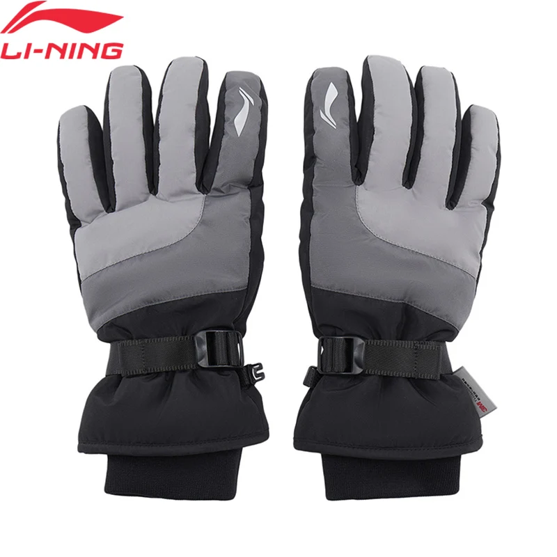 Li-Ning Gants de style sportif unisexe en polaire pour l'hiver, en polyester, compatibles avec les écrans tactiles, coupe-vent, thermiques, ASGV015