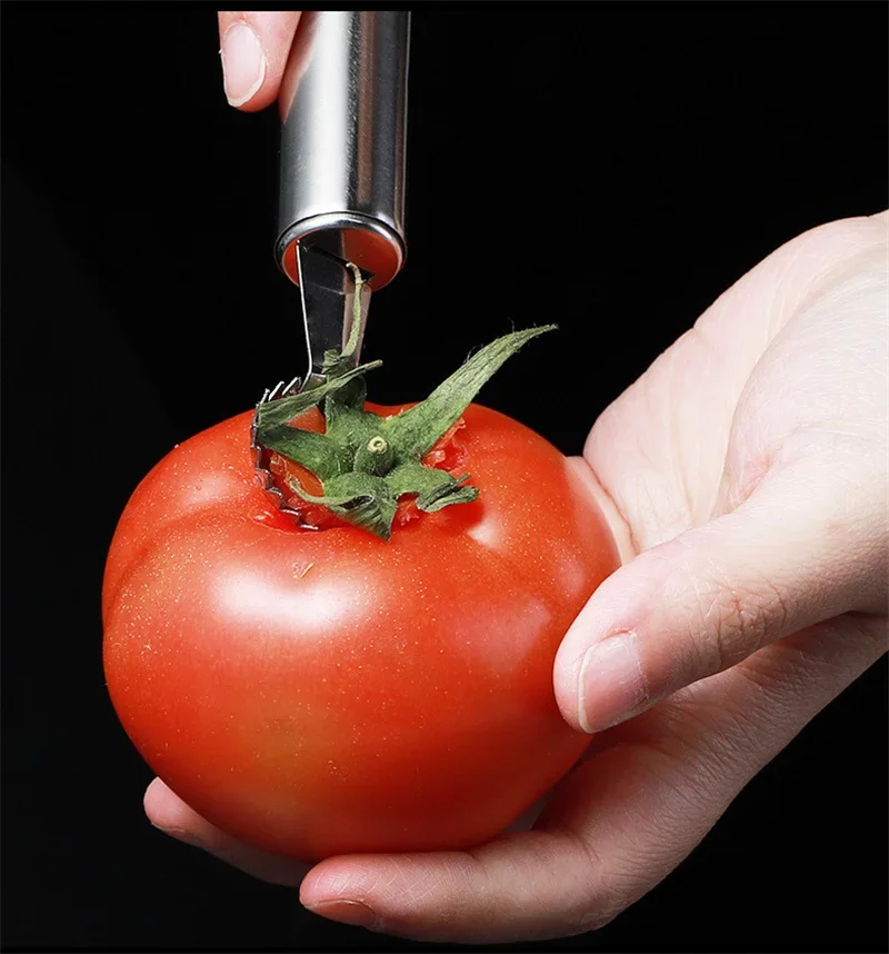 Description Picture 3 of itemStainless Steel Strawberry Knife Vegetable Fruit Tomato Stem Leaves Remover Fruit Slicer Huller Fruit Corer Kitchen Accessories
