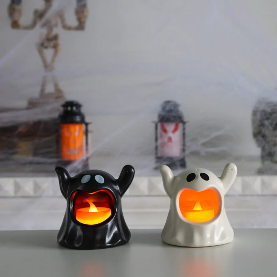 Birthday Party Decorations Mini LED Light Glow Light LED Table Lamp 1PC Halloween Ghosts Candle Holder LED Candlestick Lighting Candleholder Halloween Decoration birthday party decorations mini led light glow light led table lamp