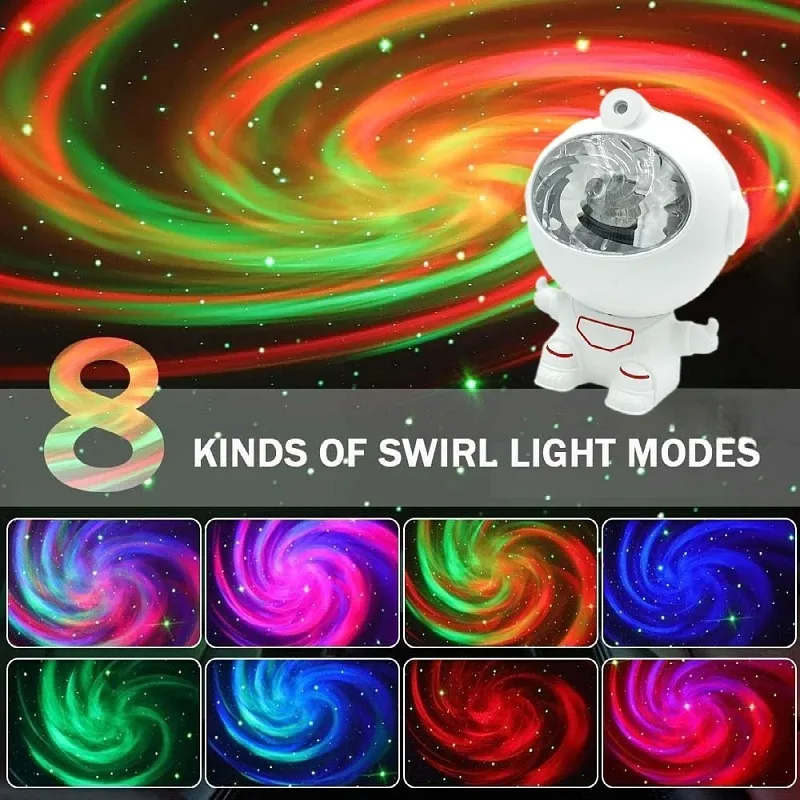 LED 블랙홀 소용돌이 우주 비행사 프로젝션 조명, 다채로운 별빛 분위기 침실 가정 용품, 어린이 야간 조명 선물