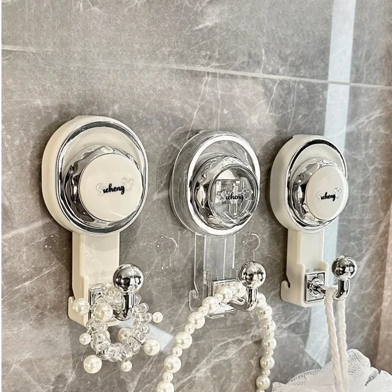 Fashion Powerful Suction Cup Hooks Vacuum Reusable Shower Hooks Heavy Duty Clothes Hook Traceless Clothes Hook