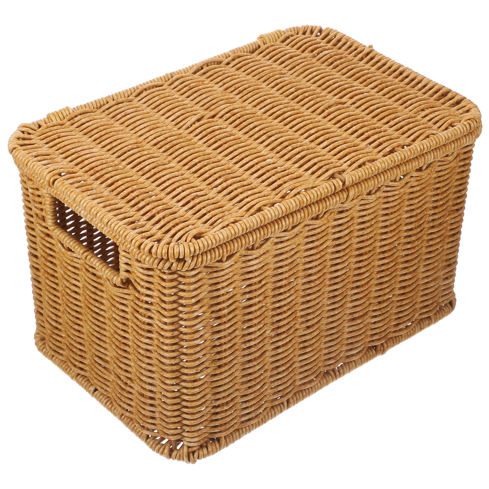 

Woven Storage Box Basket with Lid Baskets Decorative Home for Toy Multifunction Clothing Sundry Receiving
