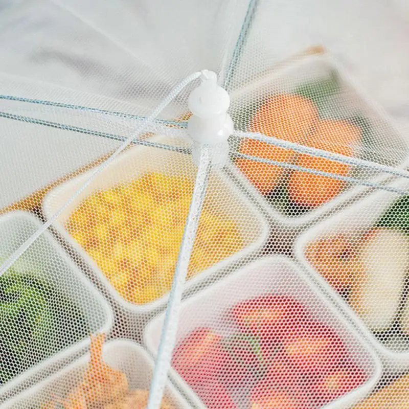 Kitchen Gadgets Food Mesh Cover Folding Food Cover Tent Dome Net Umbrella Picnic Kitchen Mesh Anti Fly Mosquito Umbrella