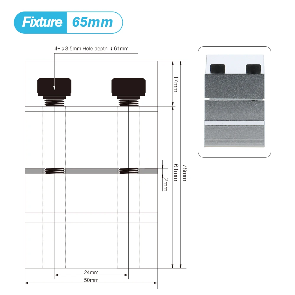 Description Picture 6 of item52mm 56mm 65mm 80mm Aluminum Spindle Clamp Motor Bracket  for CNC Engraving Router Machine ame diameter Connector