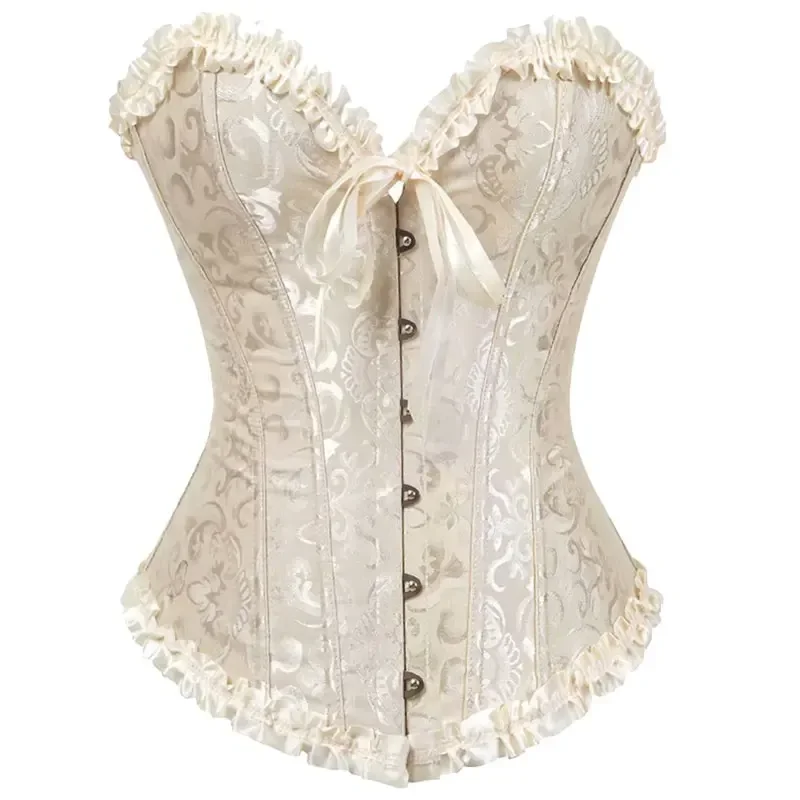 Women Sexy Corsets Bustiers Steampunk Korset Women Lingeries Dance Wearing Costumes Floral Lace Boned Corsets And Bustiers