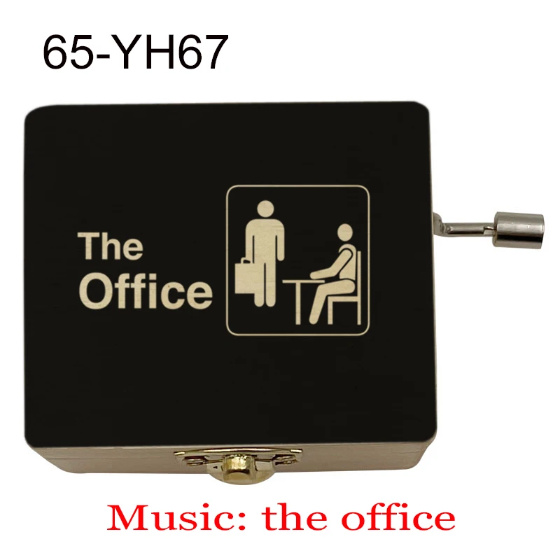 TV show The Office Dwight Jim Pam figure print Wooden Music Box Music Theme Musical Box Birthday Gift TV fans Friends
