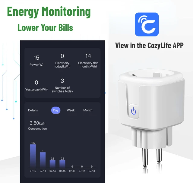 HomeKit Energy Monitoring Smart Plug and Smart Relay 16Amps high-power