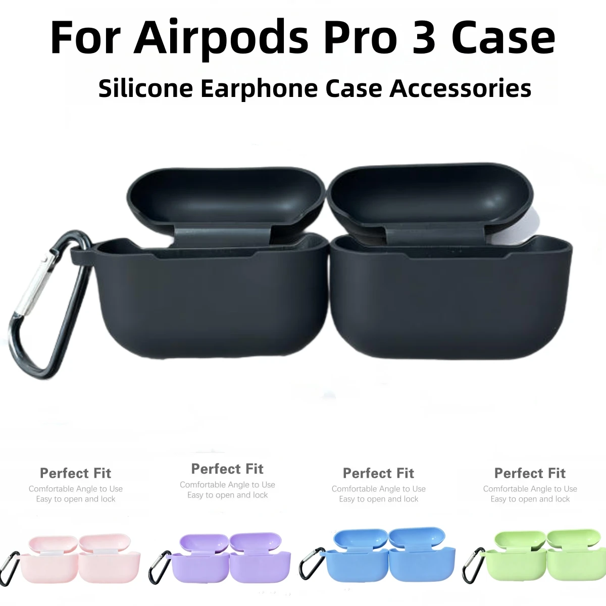 Soft Silicone Airpods Pro 3 Case with Keychain Cleaner Kit