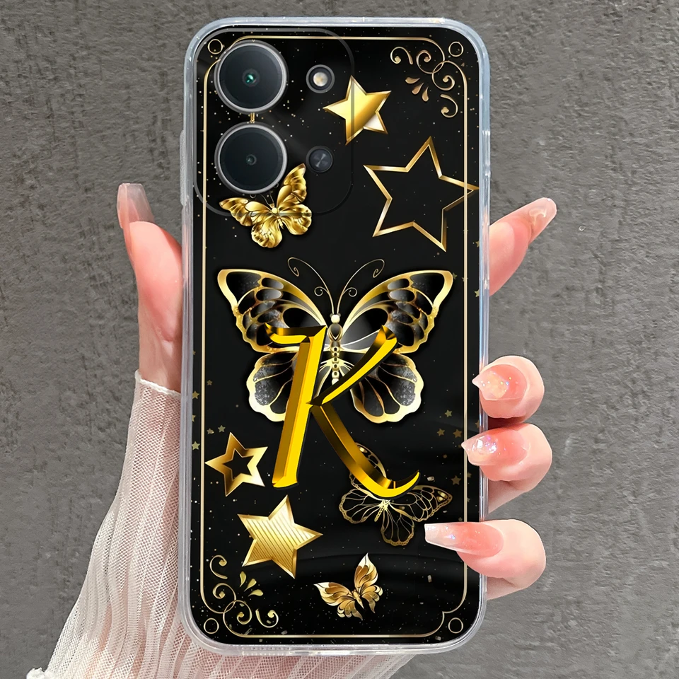 Yellow Star Butterfly Soft Transparent Phone Protector Case