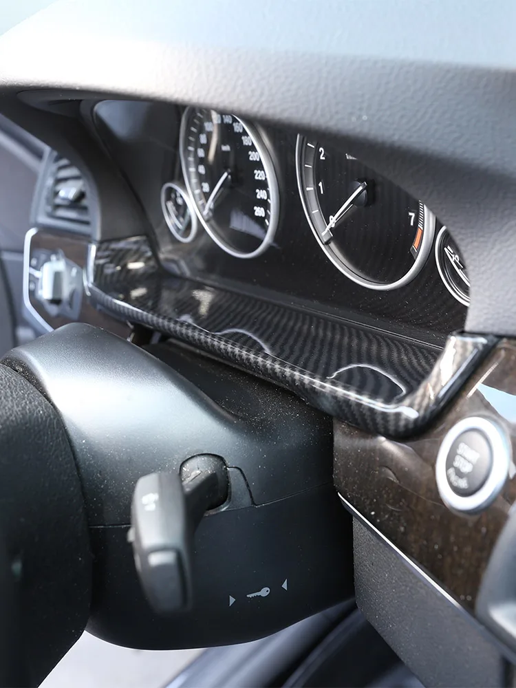 LHD & RHD ABS Carbon faser Auto Dashboard Display Dekorative Rahmen Auto Innen Zubehör Für BMW 5er F10 2011-2017 – Detail 2