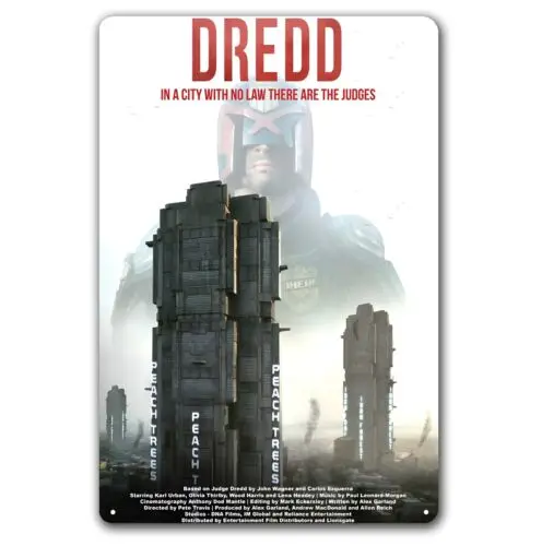 

Металлический плакат из фильма судей Dredd Scifi, жестяной знак 20x30 см