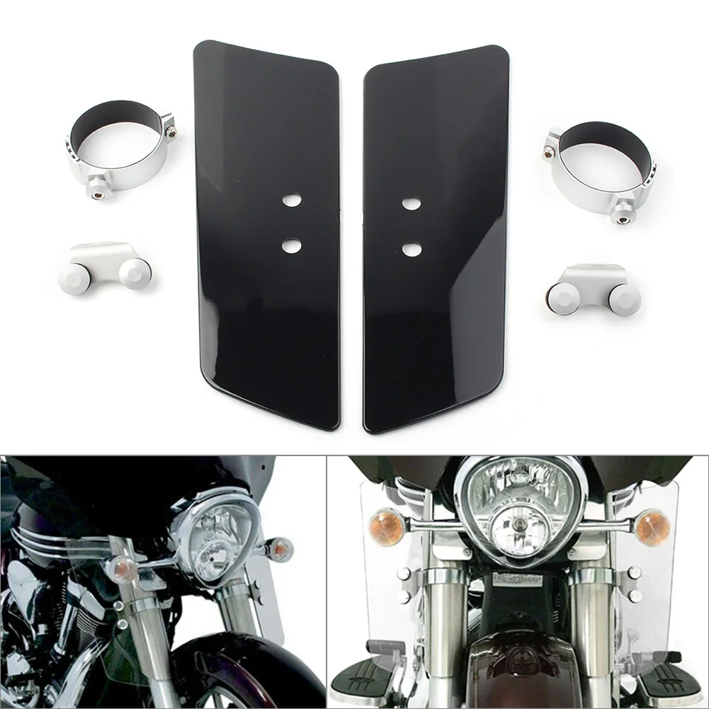 Parabrezza Regolabile Per Moto Akozon - Universale Per Forcella 1.5-1.6 Pollici, In Acrilico Spesso 0.12"