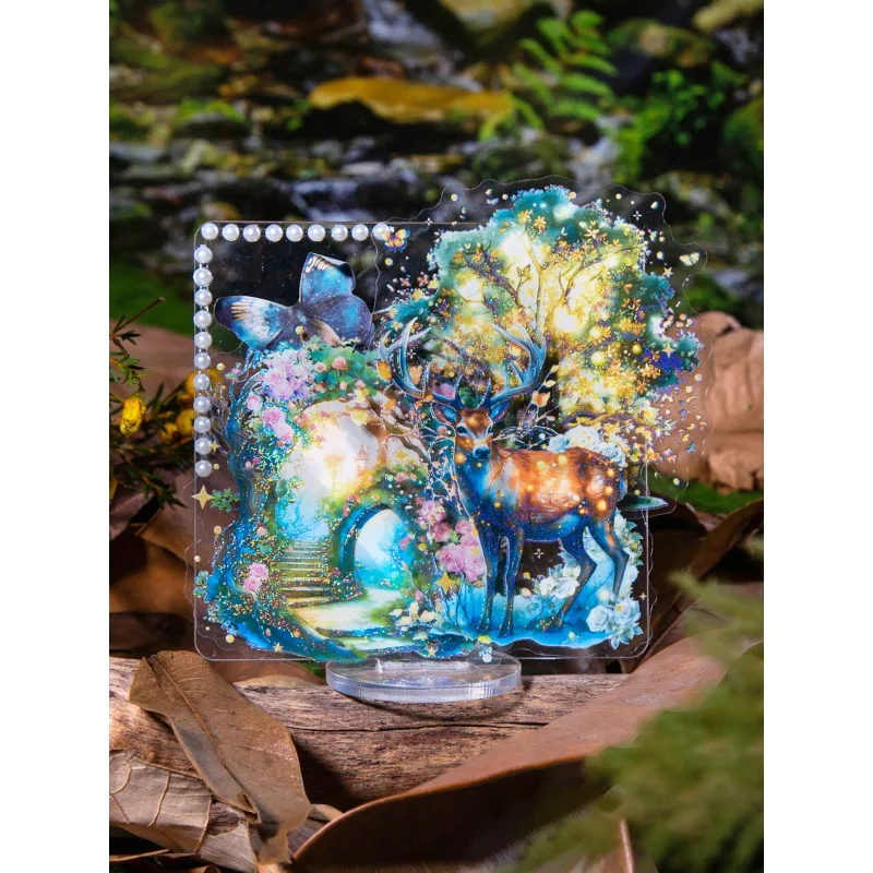 Mr. Paper PET 은하 빛 다채로운 식물 방수 조경 핸드북 DIY 소재 스티커, 6 가지 스타일, 10 개/팩