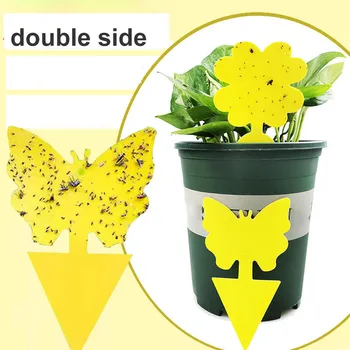 5x 강력 끈적 끈적한 함정 모기 트랩 곤충 스티커 포수 자연 해충 방제 과일 꽃 냄비 플라이 트랩 노란색 곰팡이 야외 p