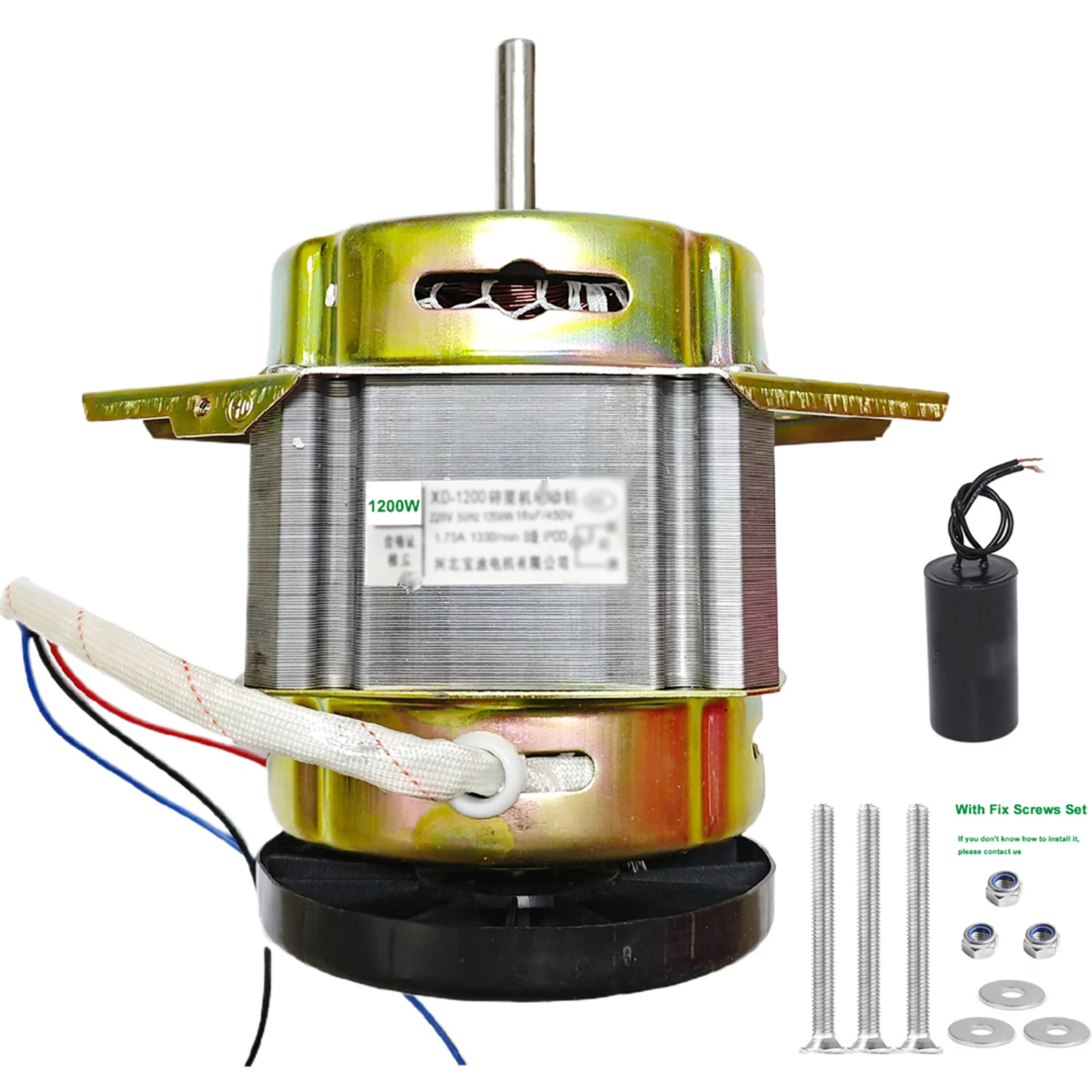 Electric Motor DIY 1200W 220V for Grass Shredder Farming Fruit Vegetable Cuter For Feeding Chickens/Ducks/Geese/Horse