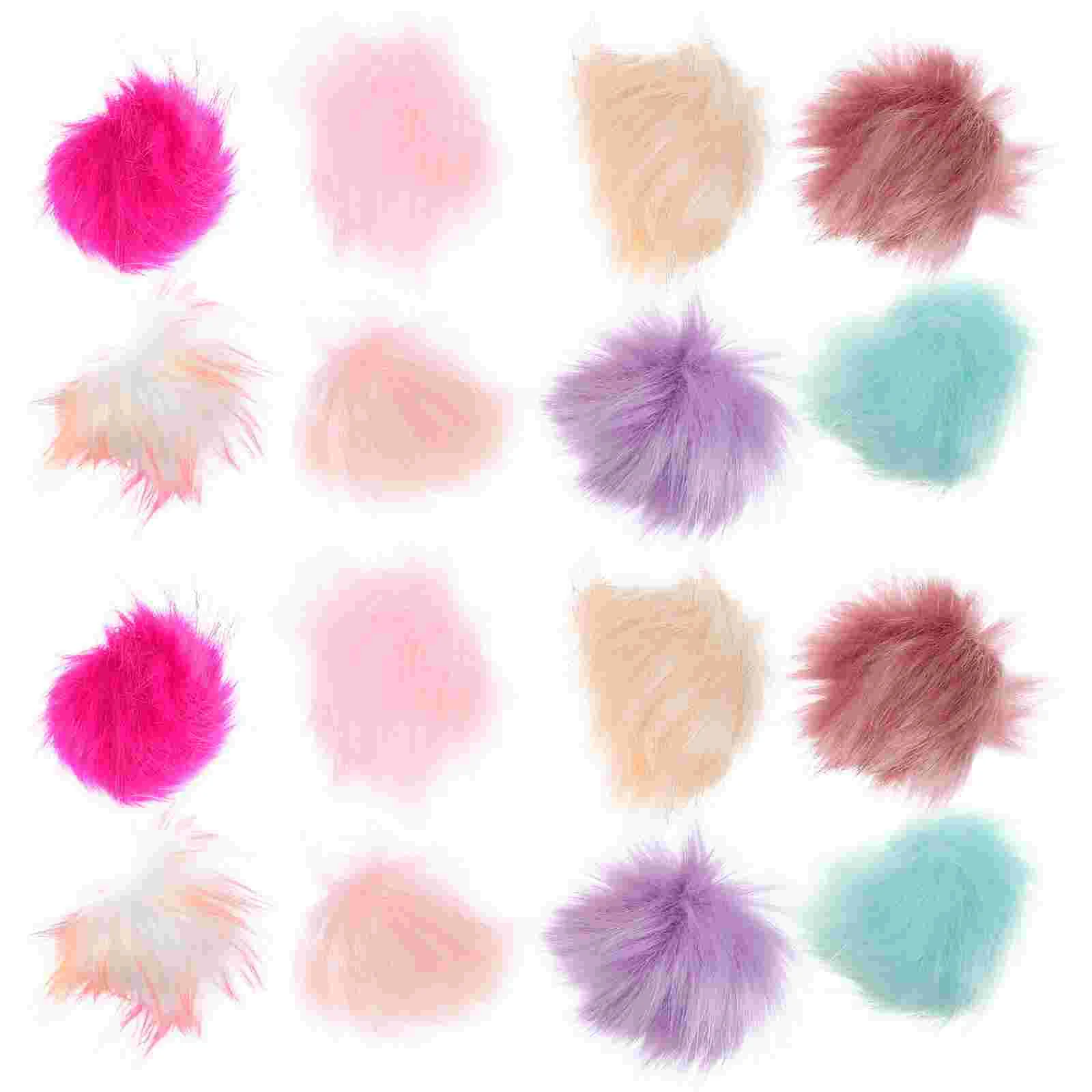 

16Pcs DIY Colored Pompom Artificial Wool Pompom Colored Pompom for DIY Hats Bags Scarves