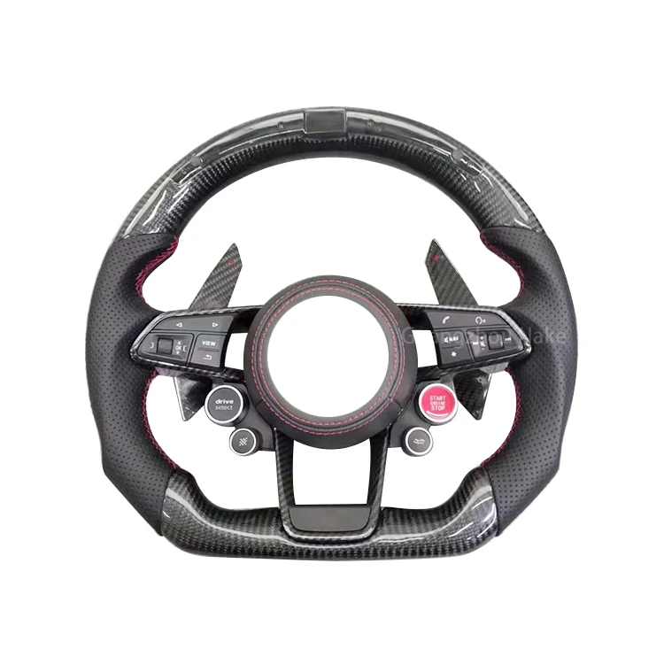 

2007-2022 for audi rs rs3 rs4 rs5 rs6 rs7 a3 r8 a4 a5 a6 a7 a8 steering wheel use 100% black leather high-quality