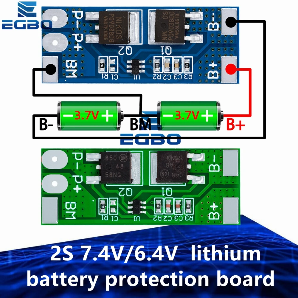 1 ~ 20PCS 2S 7,4 V/6,4 V lithium-batterie schutz bord 8A arbeits strom 15A strom grenze/Überladung entladung schutz EGBO