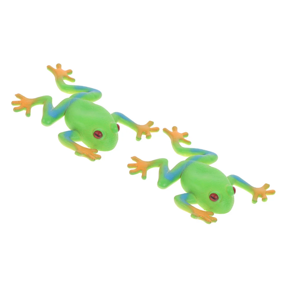 

2 Pcs Frog Toy Cartoon Squeeze Fidget Toys for Party Shaped Childrens Reliever Teens Soft Rubber Stretchy Kids