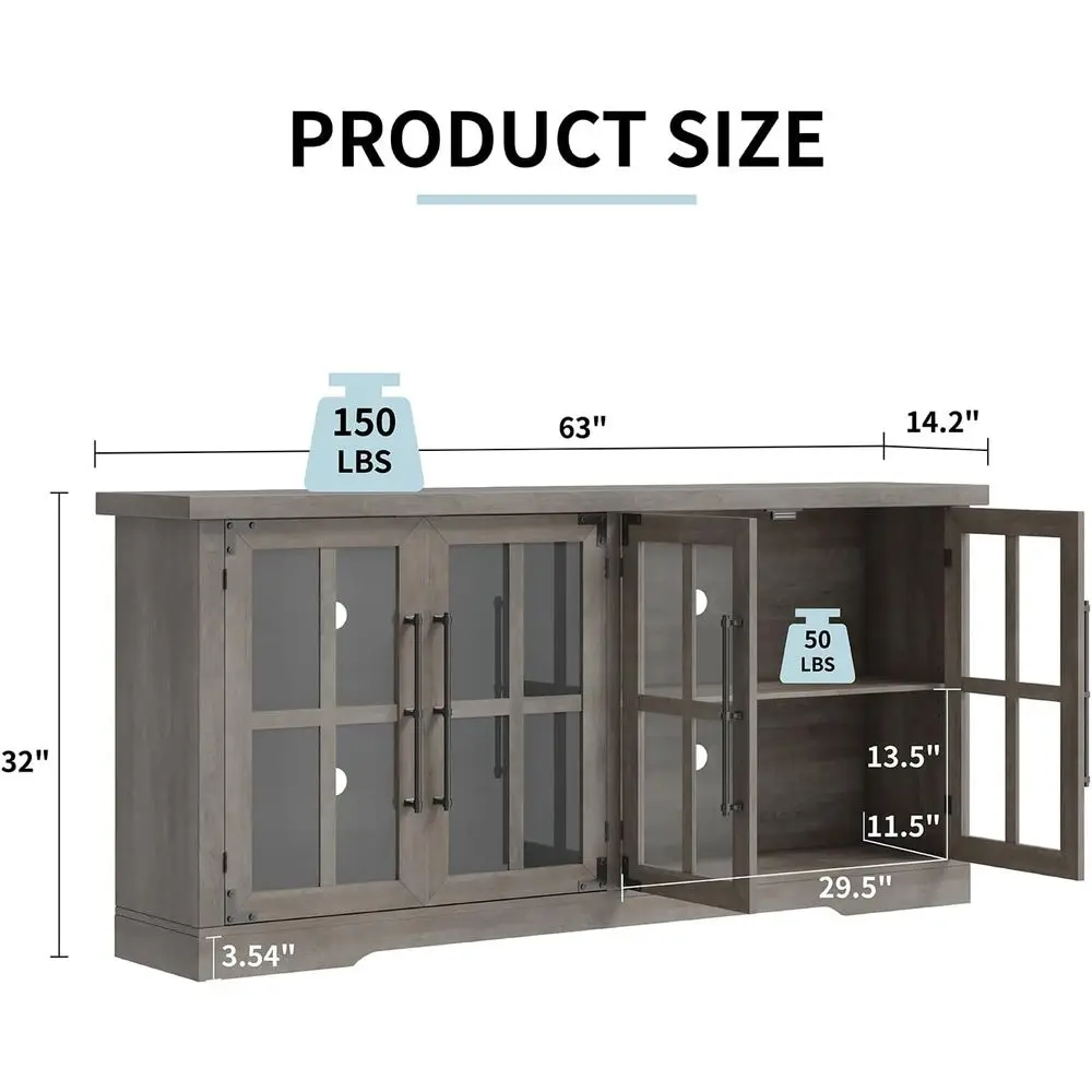 Rustic Hutch with Glass Doors 1
