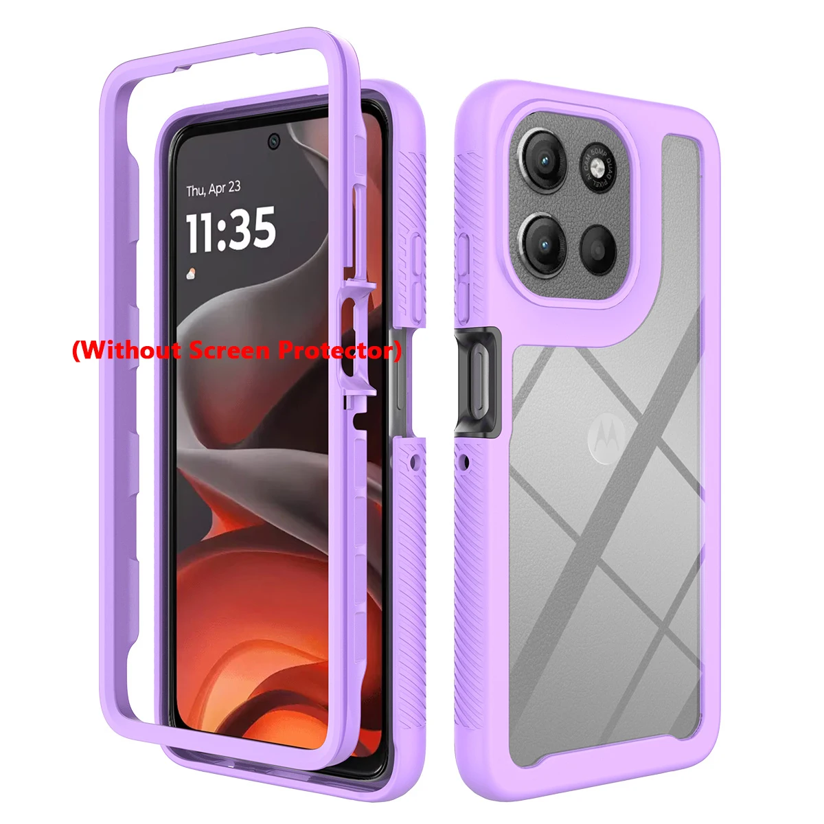 Shockproof Armor Glossy Phone Case with Transparent Acrylic Back