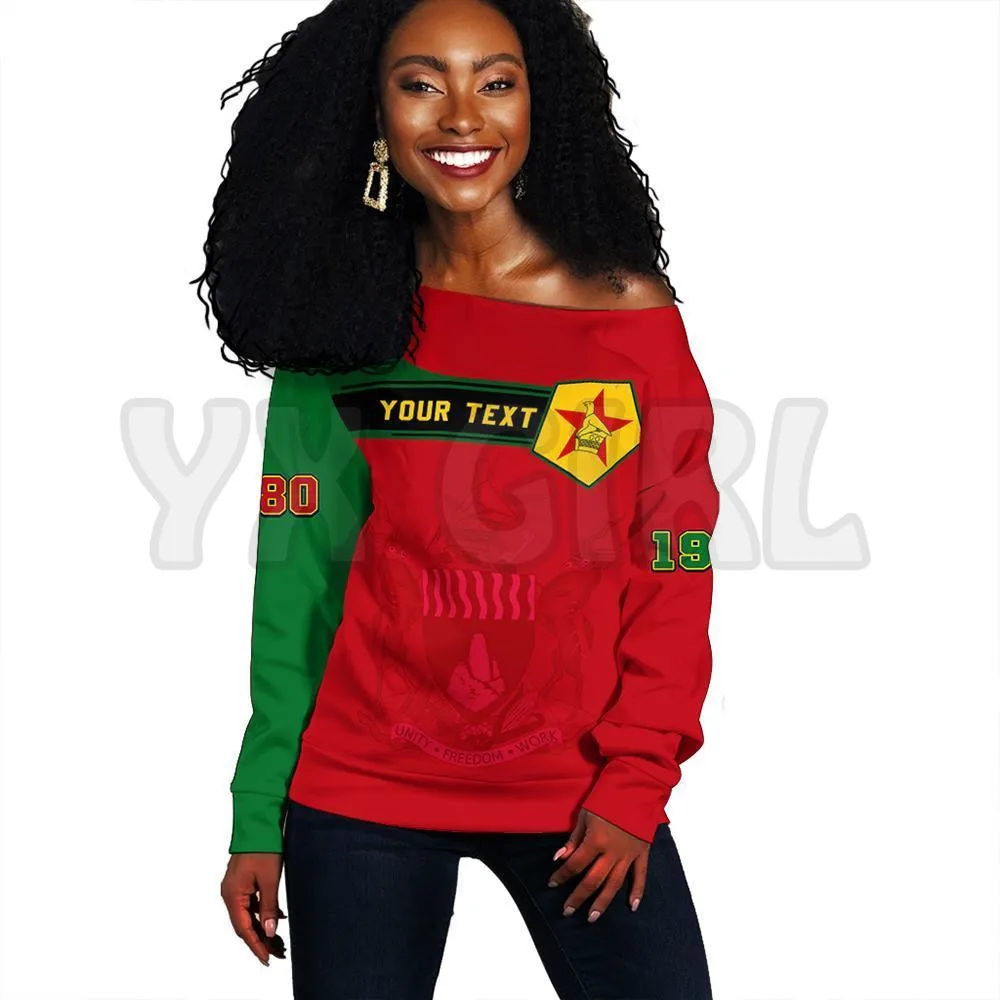 YX GIRL Custom Your Text Greek Life Zimbabwe  3D Printed Novelty Women Casual Long Sleeve Sweater Pullover ink dot song huizong thousand character text zhao ji thin gold body tutorial girl small fresh handwriting red copybook