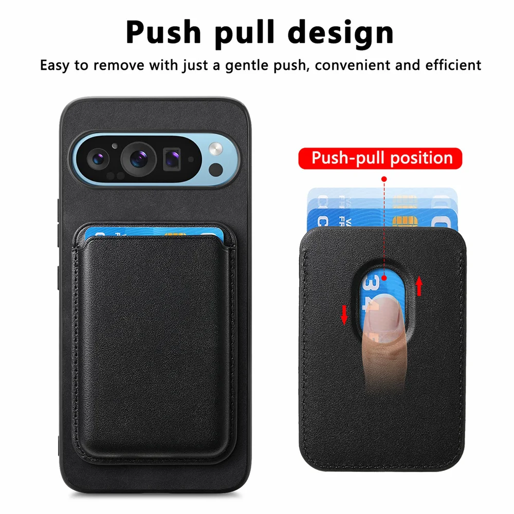 Luxury Leather Card Slot Bag Magsafe Case with Magnetic Wallet Cover