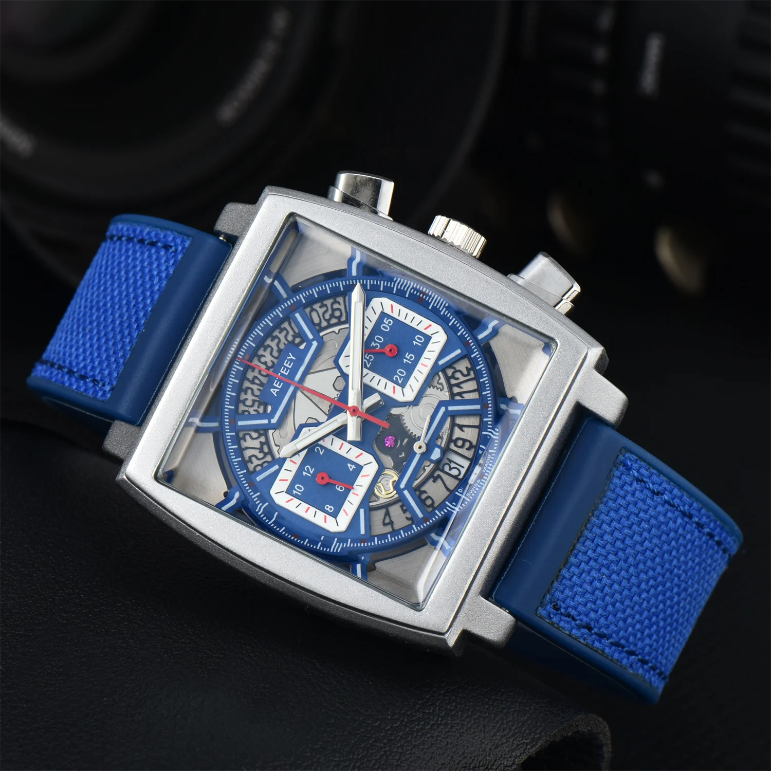 Top Monaco Style Custome Brand Luxury Men Watches Multifunction Classic Square CARRERA Chronograph Automatic Date AAA Male Clock