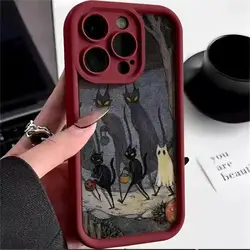 Dark Humorous Monster Cat Protective Phone Case - Sleek & Durable Cover with Whimsical Design for A54 4G (S11782)