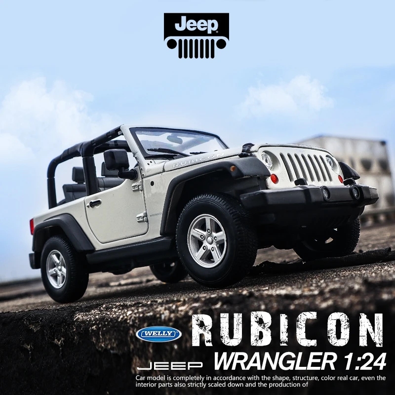 

WELLY 1:24 2007 Jeep Wrangler Rubicon Alloy Car Model Diecast Toy Metal Off-road Vehicles Car Model Simulation Childrens Gifts