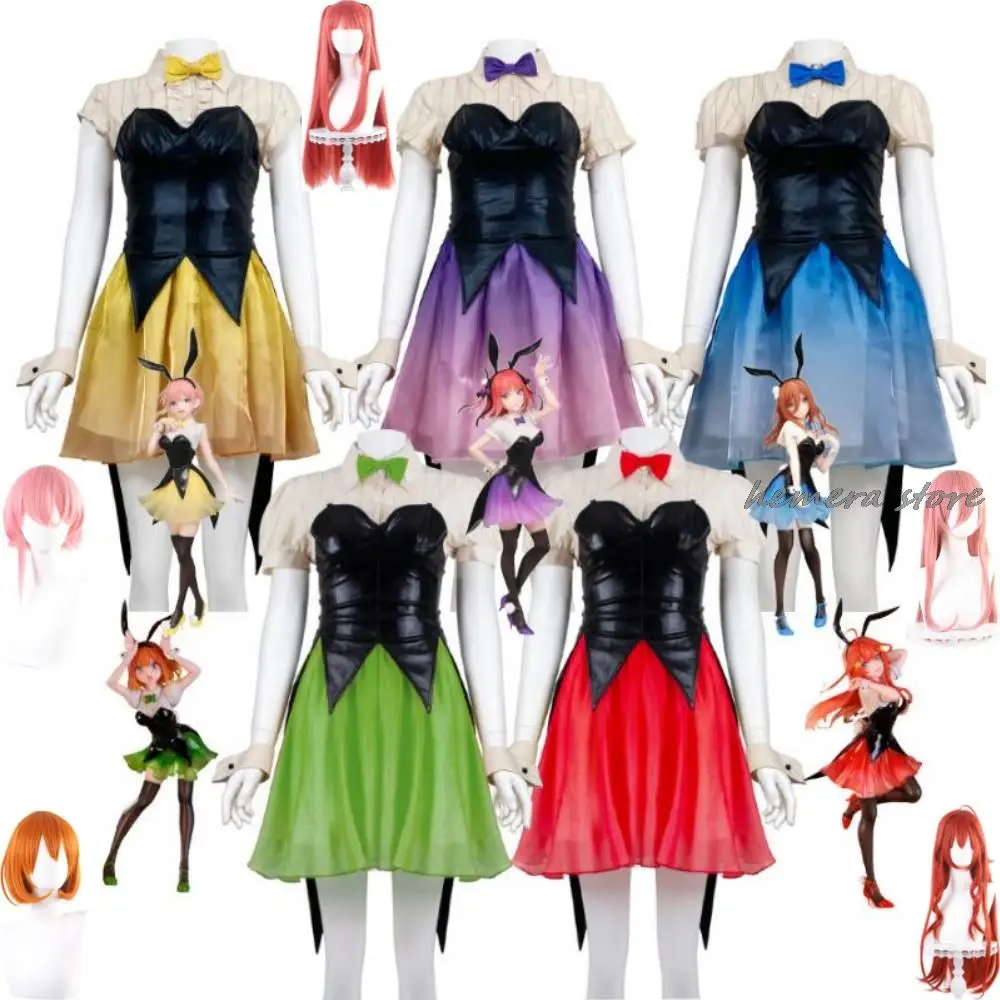 

Anime The Quintessential Quintuplets Nakano Ichika Nino Yotsuba Itsuki Cosplay Costume Wig Sexy Bunny Girl Halloween Suit