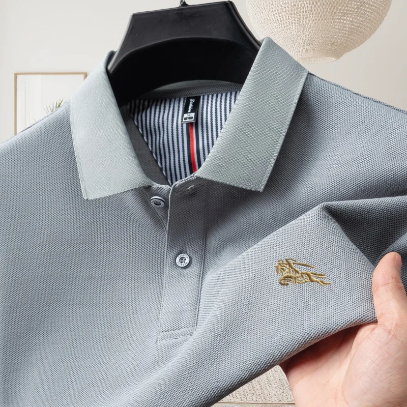 Polo da Uomo Classica 100% Cotone, Best-Seller con Ricamo Pony, Elastica, Estiva, Comoda e Traspirante, Top Corto per Uso Quotidiano - immagine 4