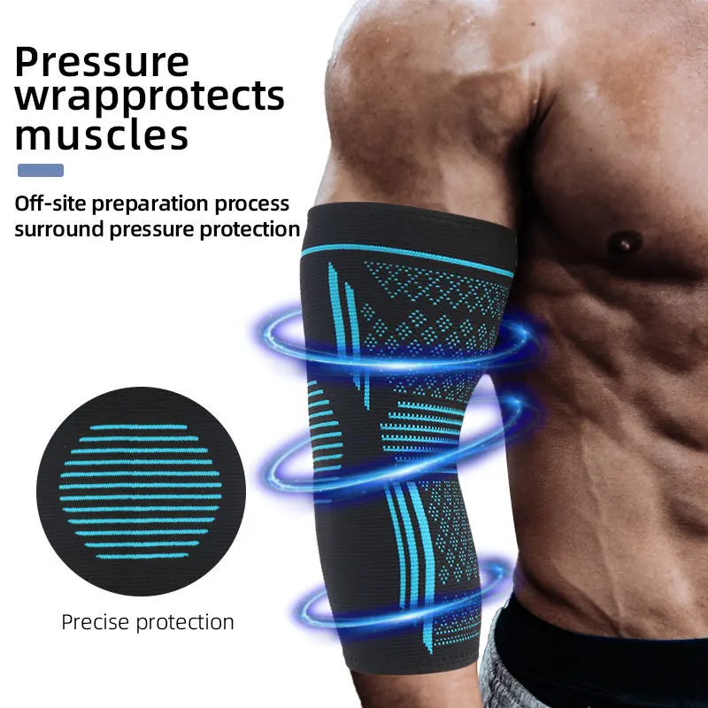 Sports Elbow Protector Men Pressurized Gym Crossfit Elbow Protection Volleyball Soccer Football Basketball Pads Breathable elbow brace elbow strap elbow pads