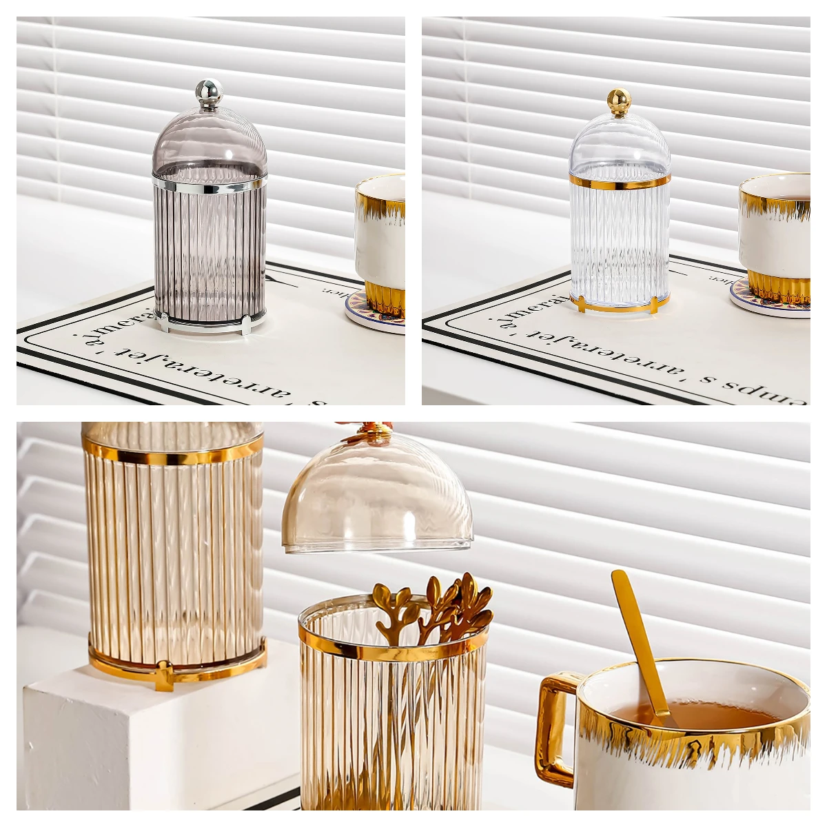 Coffee Spoon Dessert Fork Holder Household Utensil Flatware Organizer Food Storage Canister for Centerpiece 2