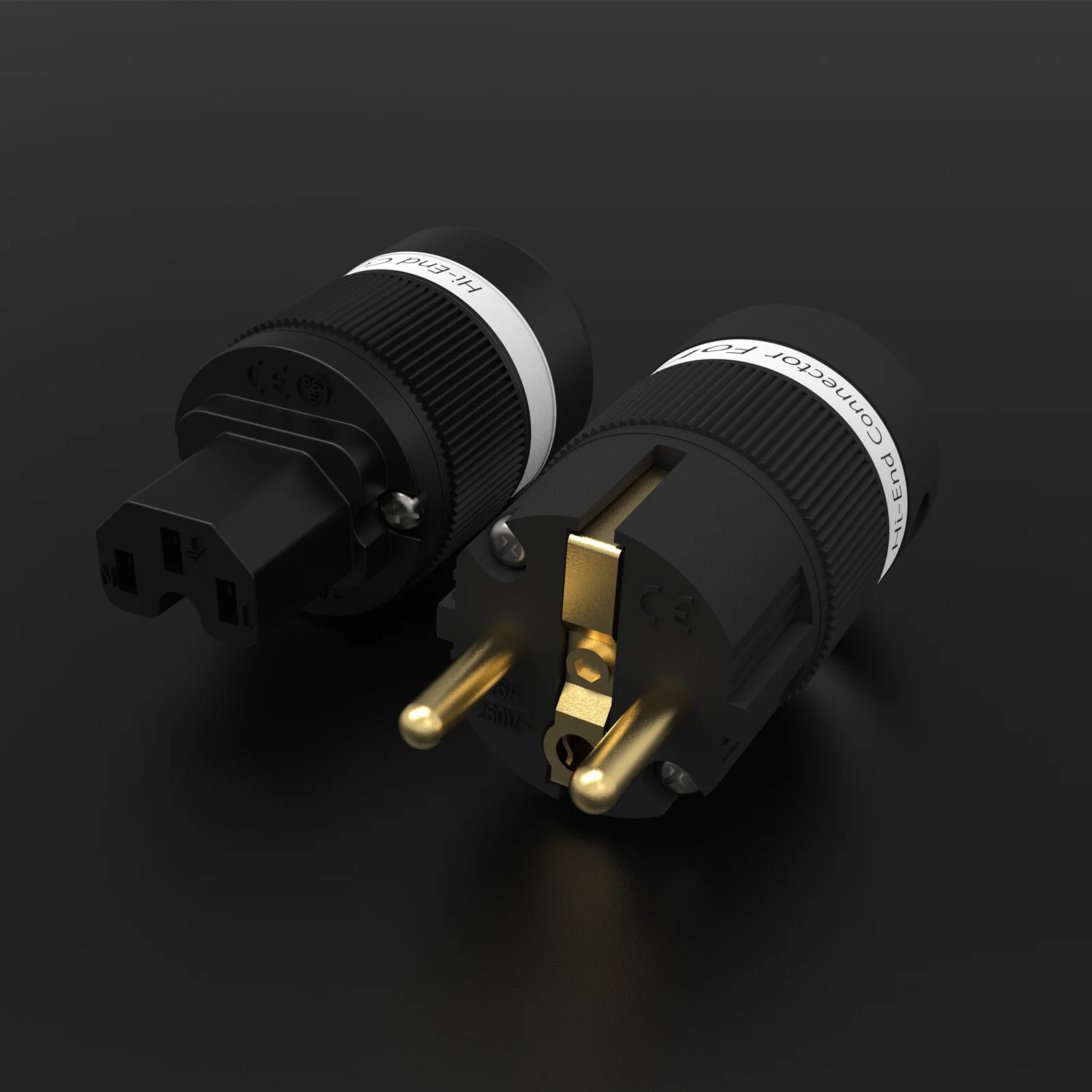 Monosaudio E100G/F100G 24K Vergoldeter Reinkupfer Hifi-Netzstecker Schuko-Stecker + IEC-Buchsenanschluss – Detail 5